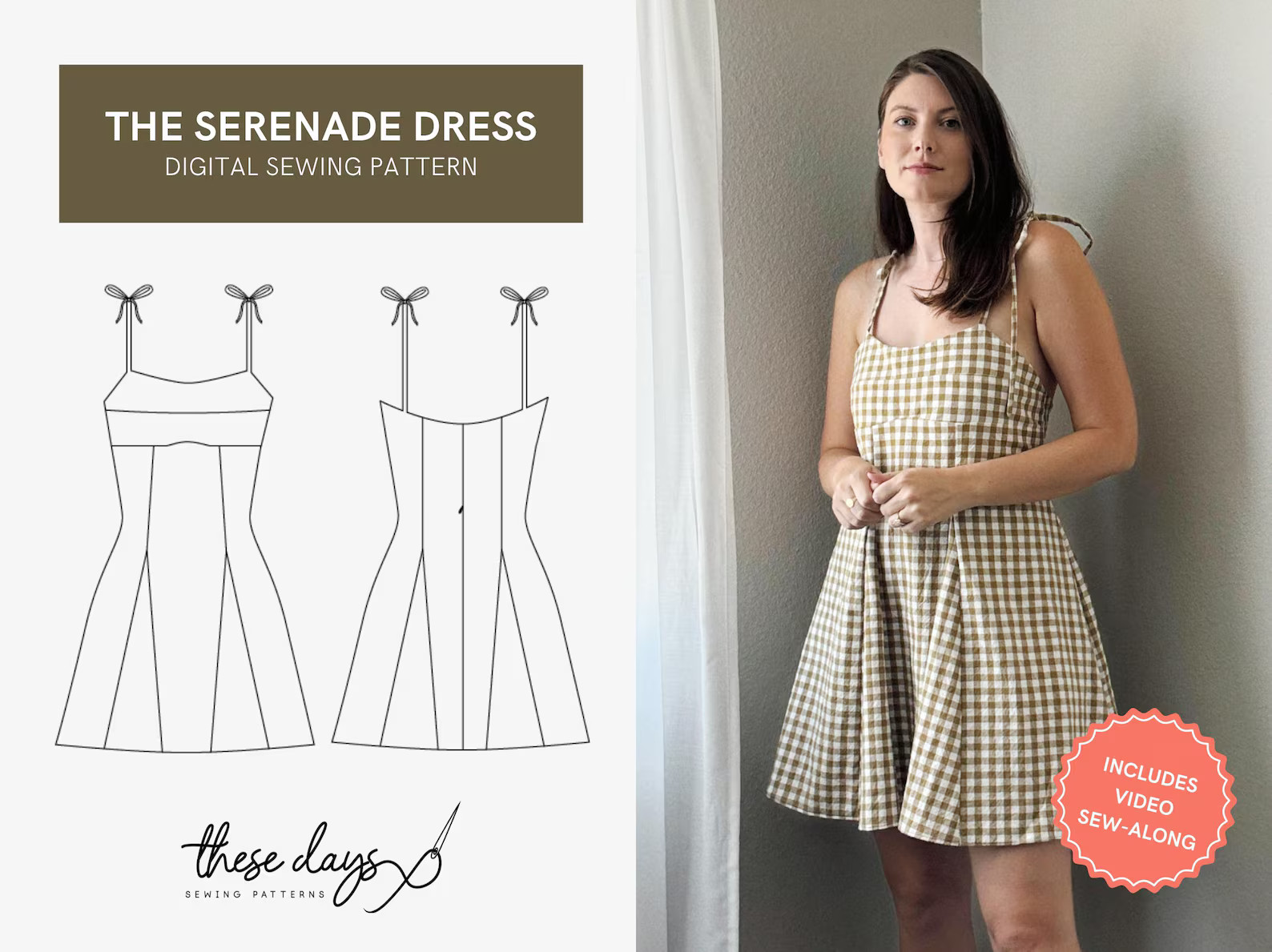 The Serenade Dress | Sizes 00-30 | Mini Godet Dress Digital Sewing Pattern - Etsy | Etsy (US)
