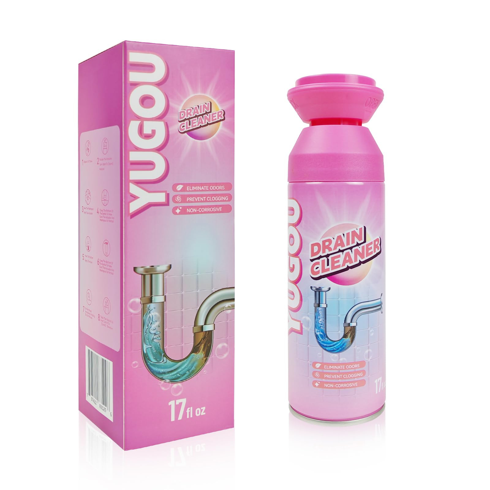 Foaming Drain Cleaner, Sink Cleaner and Deodorizer, Drain Clog Remover for Kitchen Sinks, Shower ... | Amazon (US)