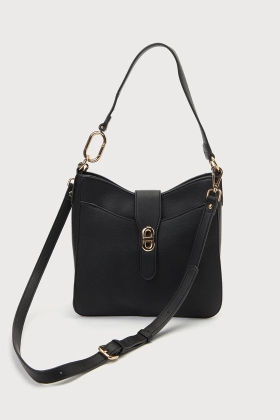 Ruby Black Vegan Leather Crossbody Bag | Lulus