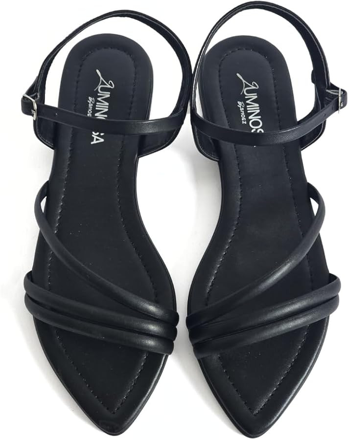 LUMINOSA Women’s Triple Strap Open-Toe Sandals | Amazon (US)