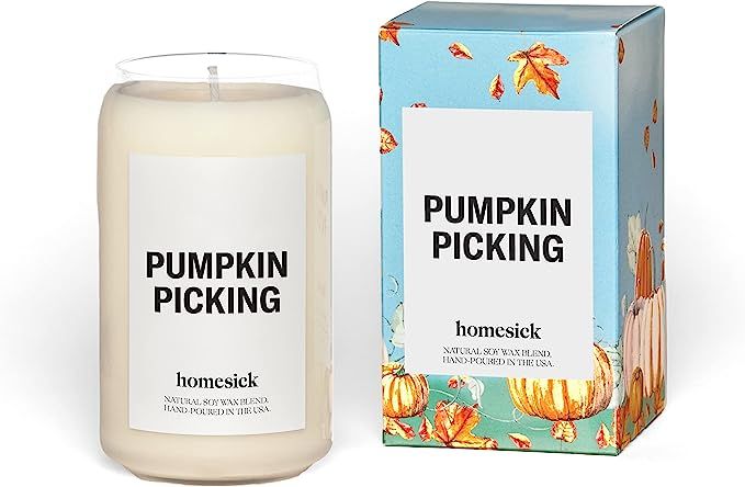 Homesick Premium Scented Candle, Pumpkin Picking - Scents of Pumpkin, Nutmeg, Ginger, 13.75 oz, 6... | Amazon (US)