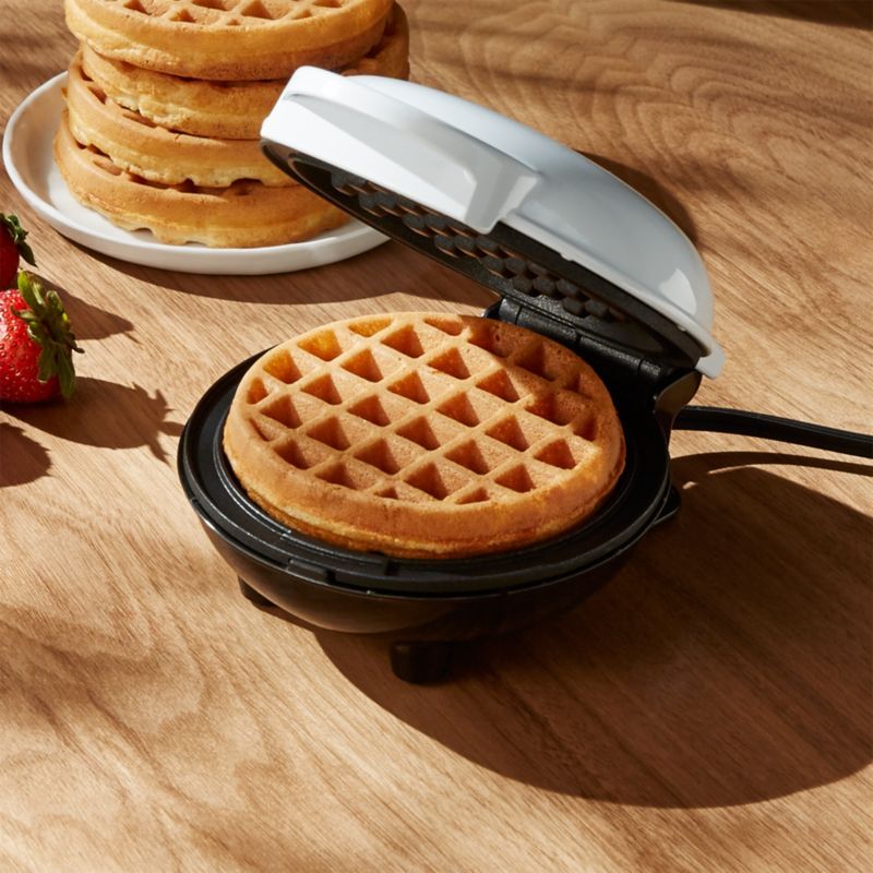 Dash ® White Mini Waffle Maker | Crate & Barrel