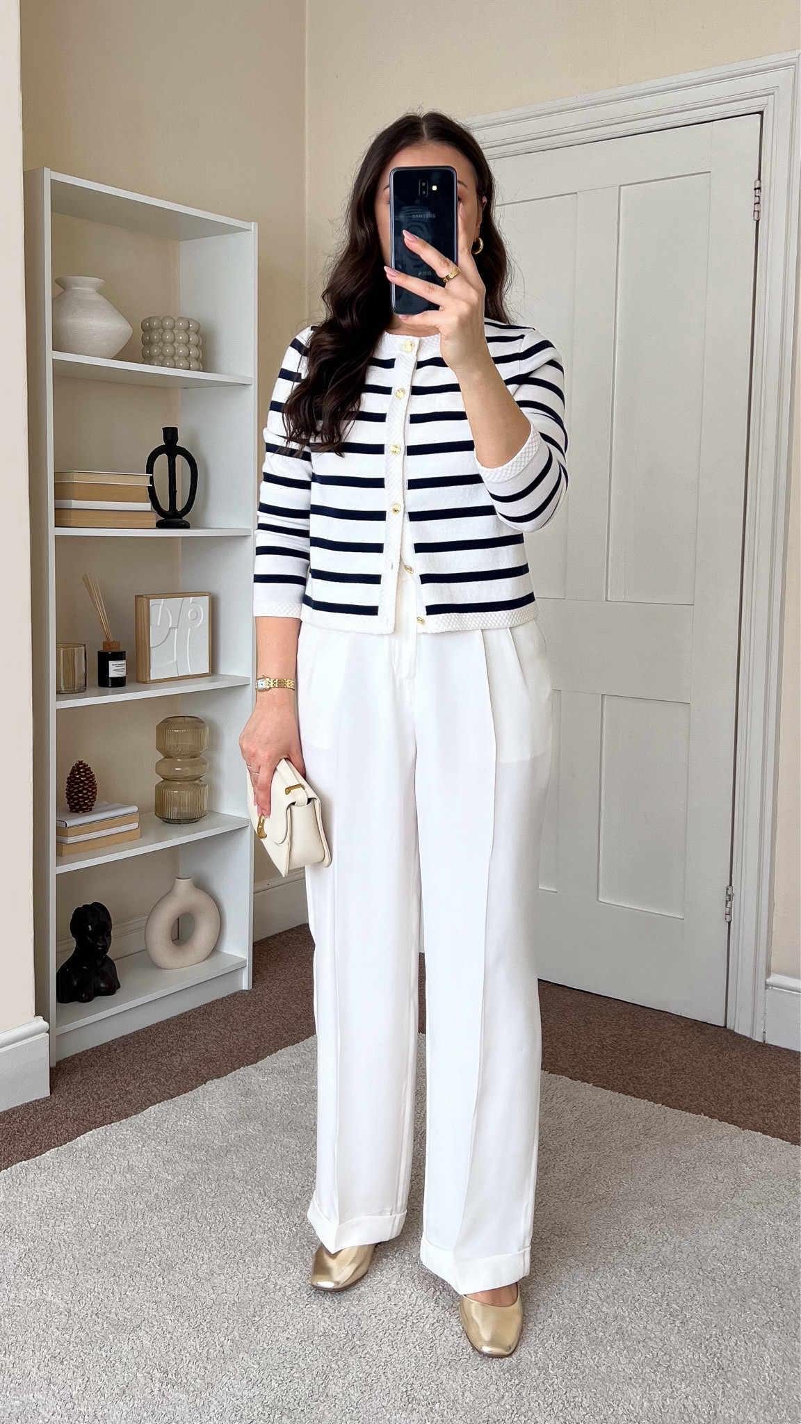 Smart casual summer outfit, styling white trousers. Cardigan is Lily Silk, wearing size S. Trousers are Lily Silk, wearing size UK10.

#LTKuk #LTKsummer #LTKeurope