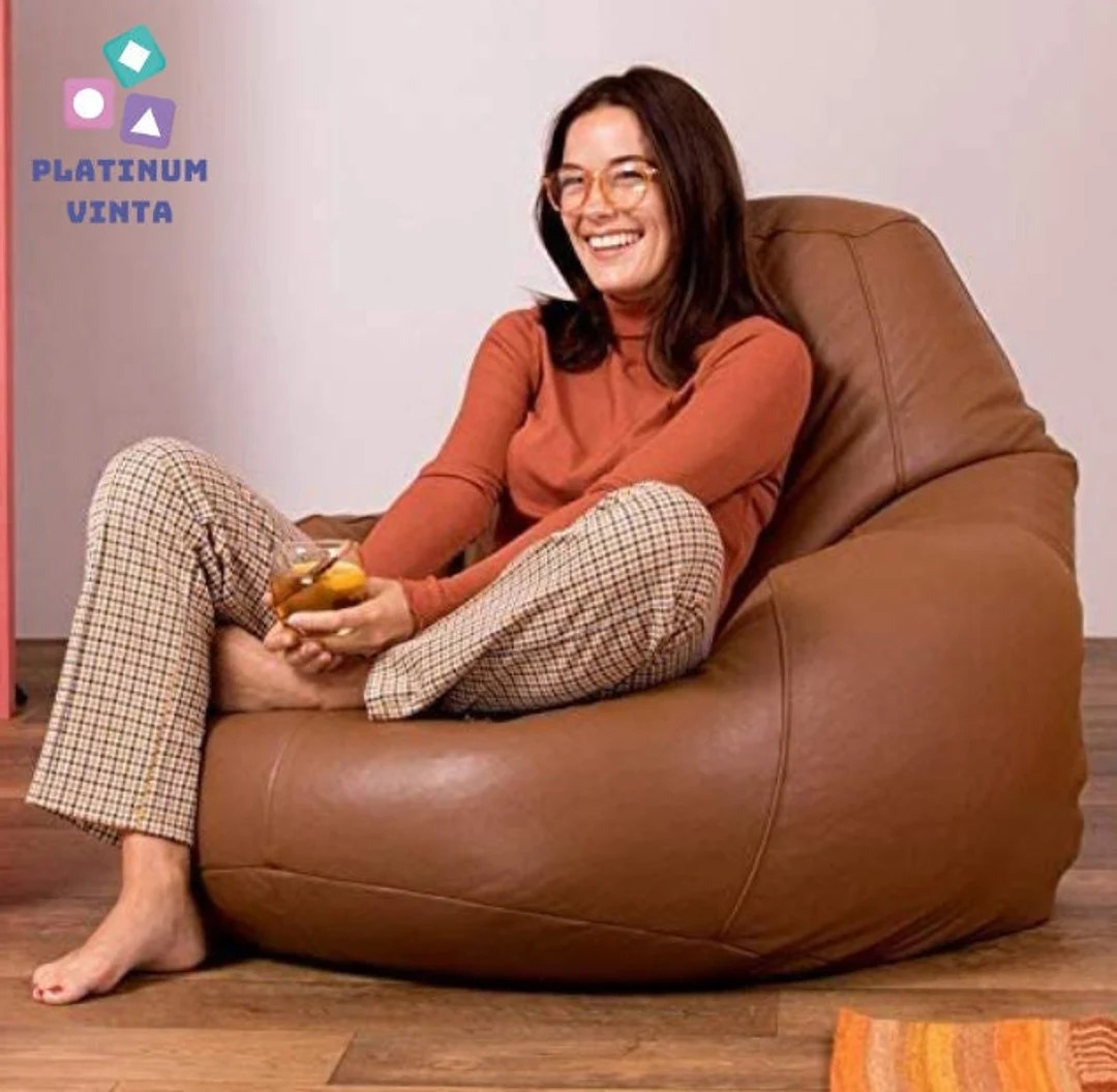 Tatsumi Japanese Leather Bean Bag With EPS Beads Filling | Etsy (US)