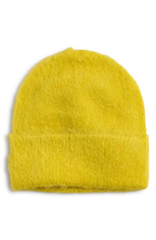 Madewell Fuzzy Luxe Beanie in Heather Chartreuse at Nordstrom | Nordstrom