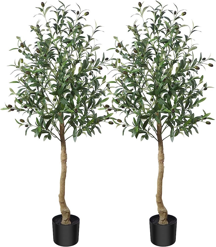 CROSOFMI Artificial Olive Tree Plant 4 Feet Fake Topiary Amazon Home Decor Finds Amazon Favorites | Amazon (US)