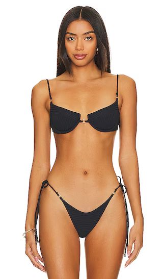 Natalie Underwire Bikini Top in Black | Revolve Clothing (Global)
