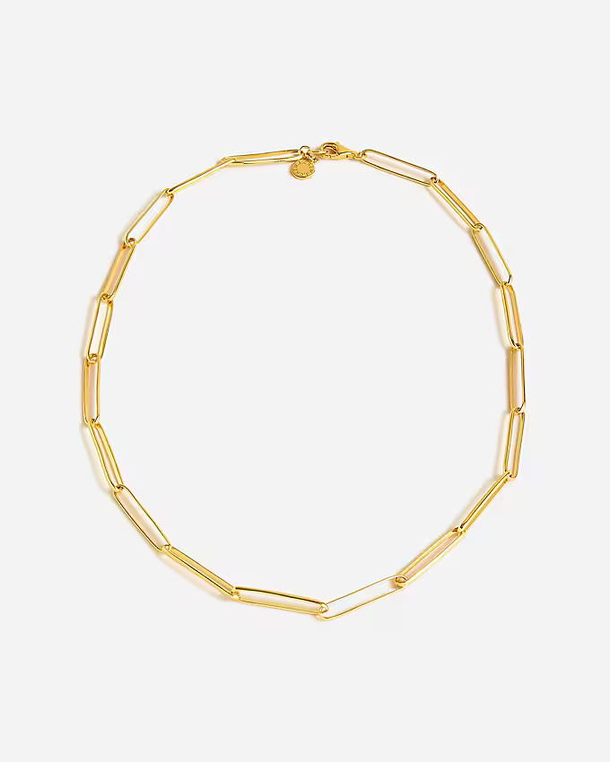 Demi-fine 14k gold-plated short paper-clip necklace | J. Crew US