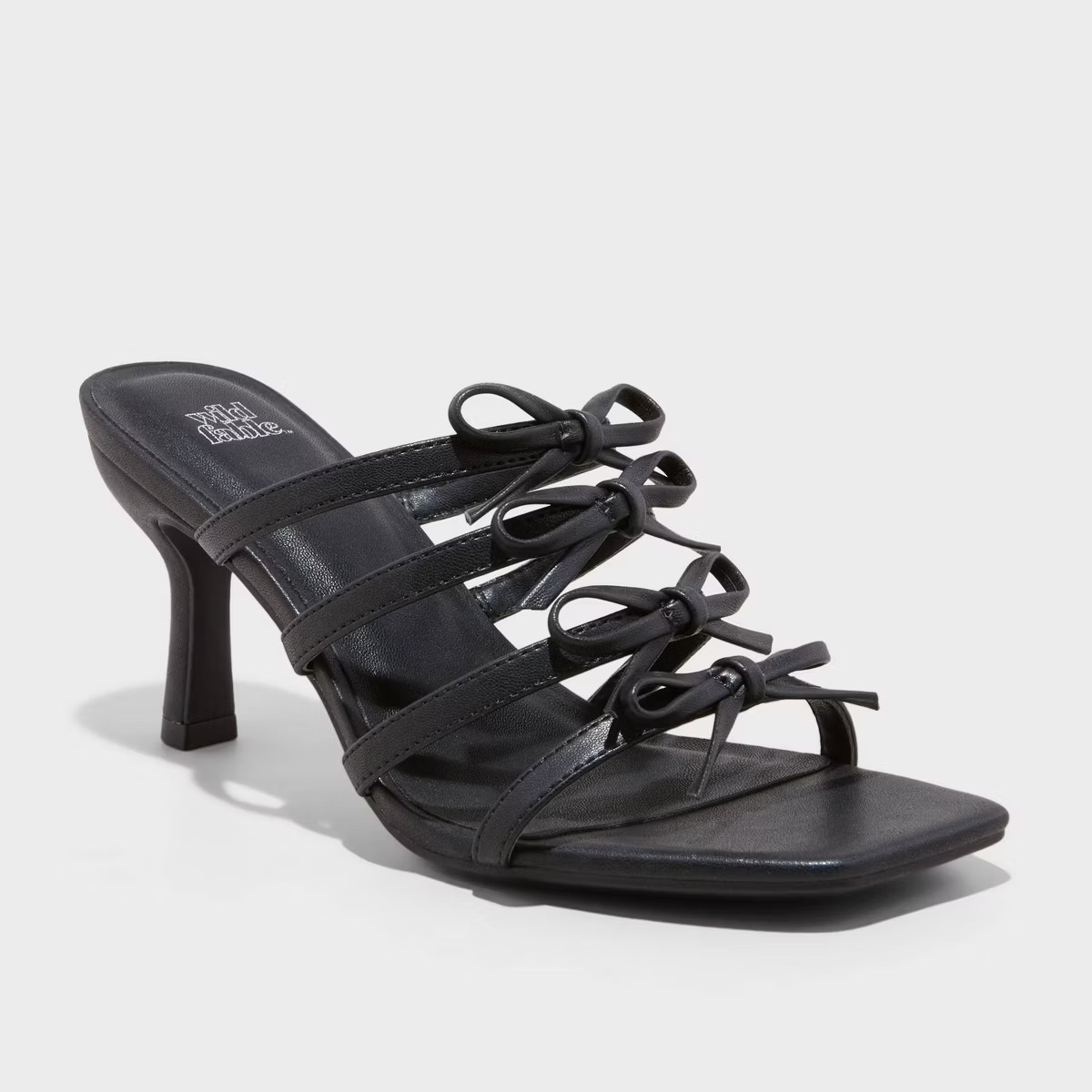 Women's Marcella Strappy Slip-On Heels with Memory Foam Insole - Wild Fable™ Black 5 | Target