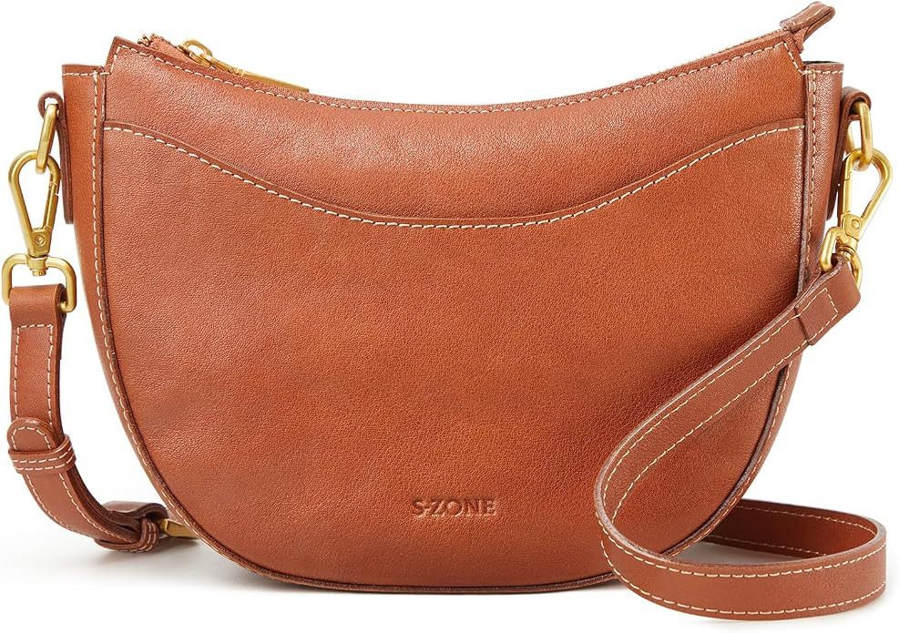 S-ZONE Leather Crossbody Bags for Women Small Purses with RFID Anti-theft Pocket Trendy Shoulder ... | Amazon (US)