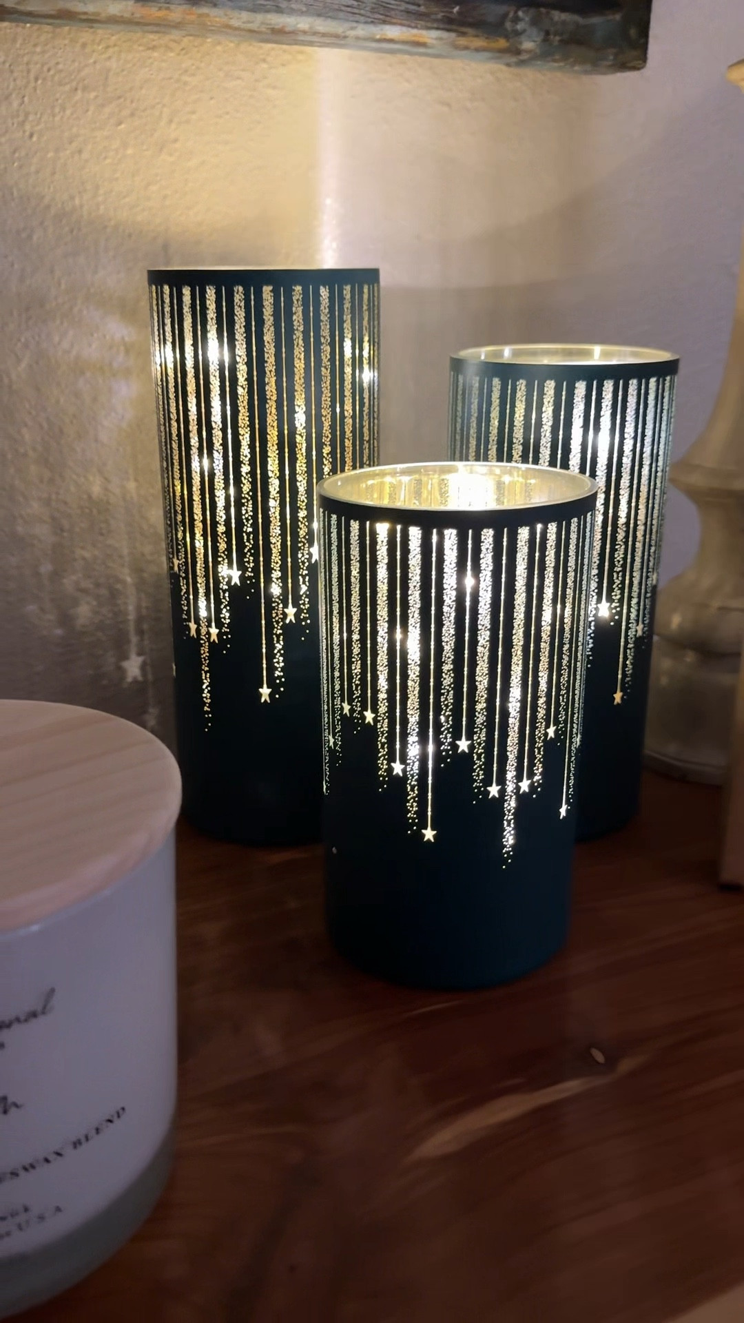 Set of 3 pillar vases with twinkly battery powered lights that do have a timer! Also showed my favorite lighted branches 🤩

#LTKFindsUnder50 #LTKHome