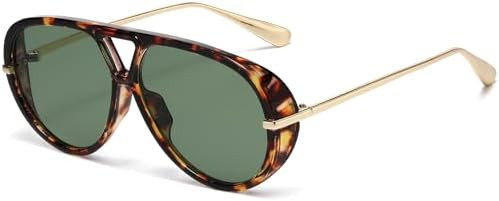 AIEYEZO Oversized Aviator Sunglasses Women Men Fashion Retro Big Frame Sun Glasses Designer Ladie... | Amazon (US)