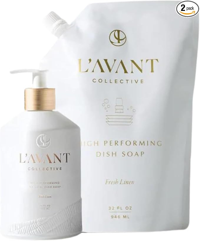 L'AVANT Collective Dish Soap and Refill Bundle, Fresh Linen, Glass Bottle | Amazon (US)