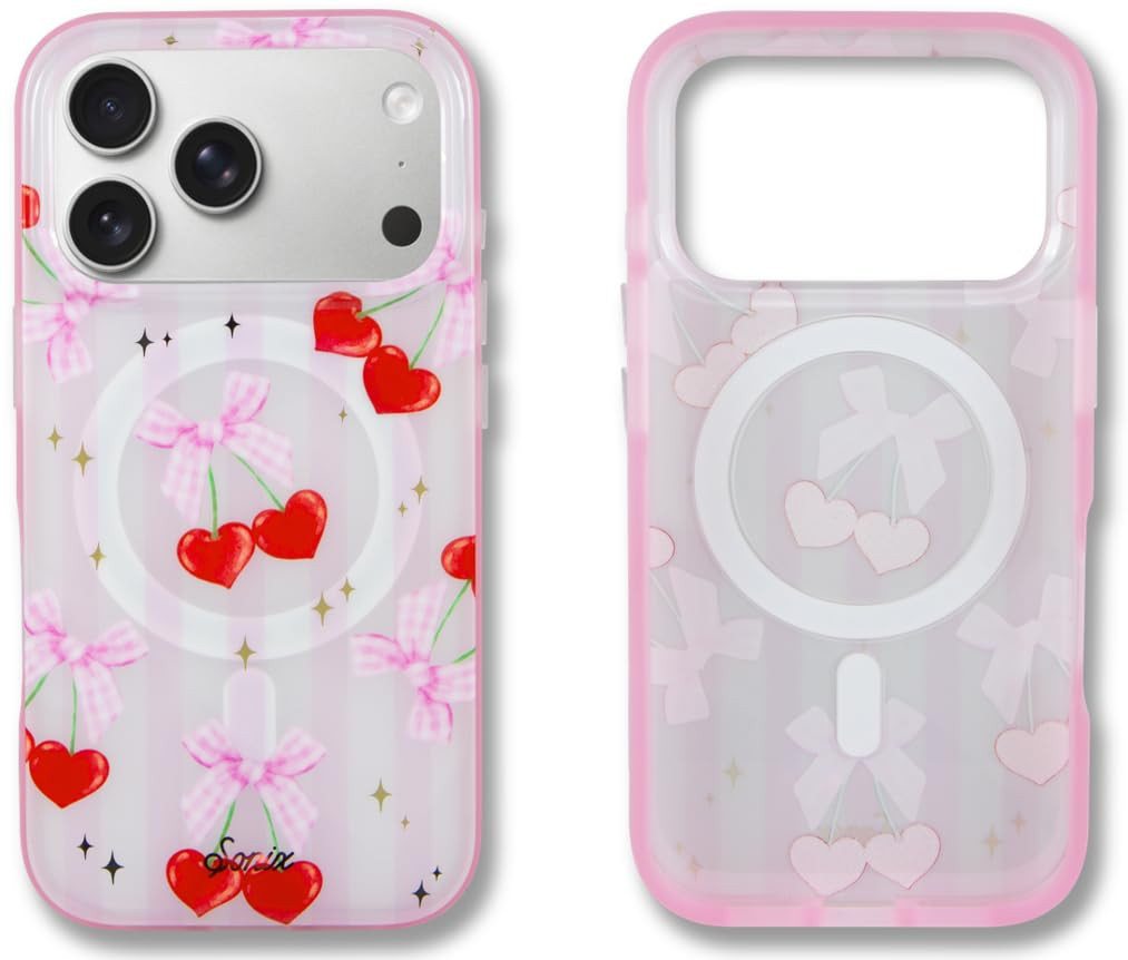 Sonix Case for iPhone 17 Pro | Compatible with MagSafe | 10ft Drop Tested | Coquette Cherries | Amazon (US)