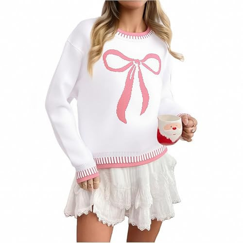 LUKYCILD Valentines Sweater Women Love Heart Sweatshirt Valentine Day Love Sweaters Cute Knitted Long Sleeve Pullover Tops | Amazon (US)