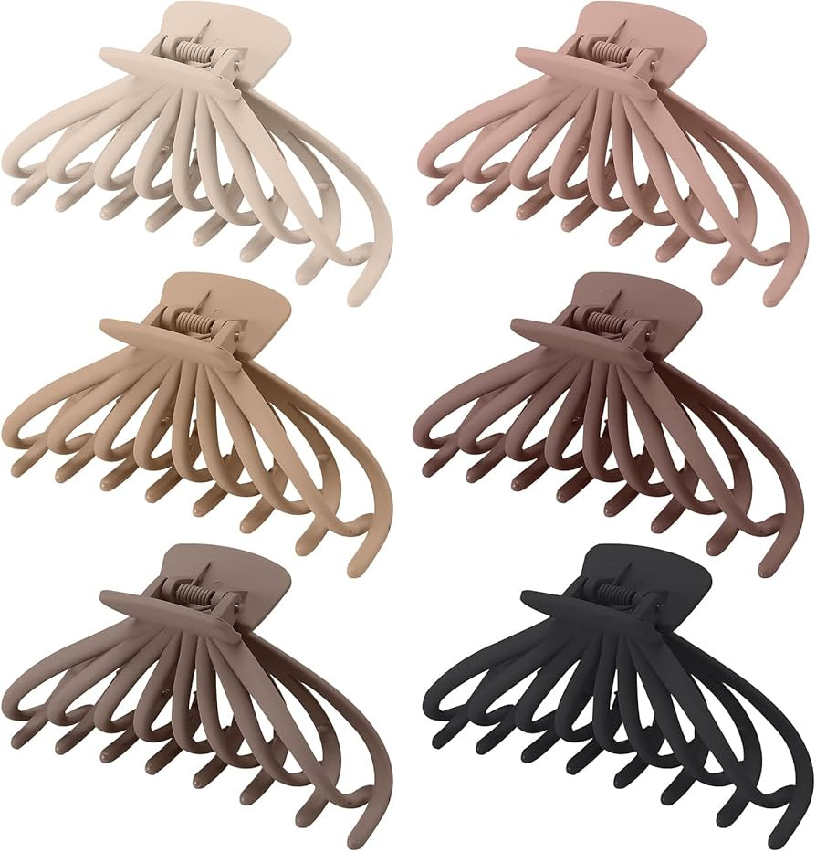 4.8 Inch Extra Large Hair Clips Claw Clips for Women Thick Hair, Lolalet Big Matte Strong Hold Ac... | Amazon (US)