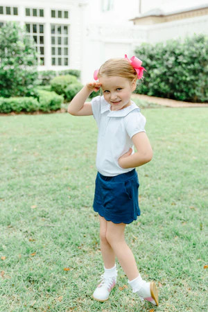 Sophie Scallop Skirt Navy | The Proper Peony