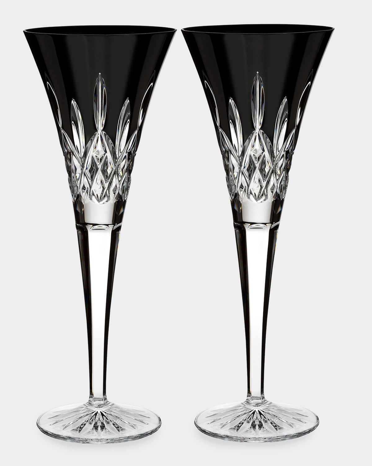 Lismore Black Flute Glasses, Set of 2 | Neiman Marcus
