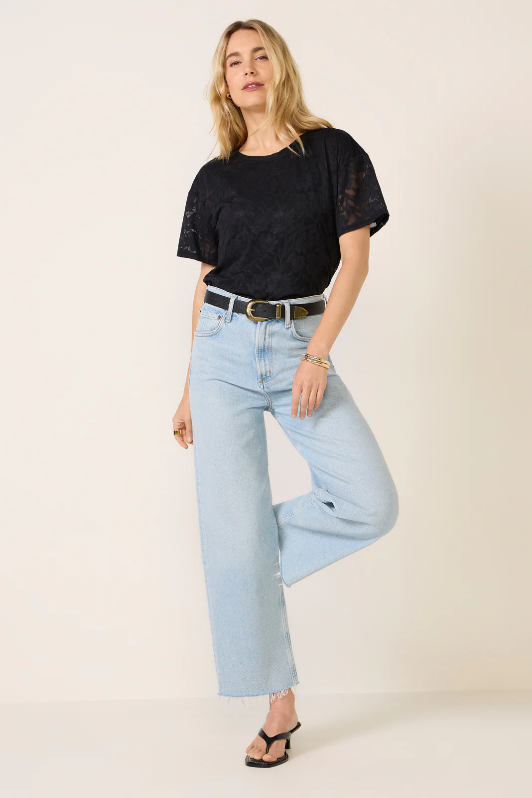 Eliza Lace Mesh Tee | Evereve