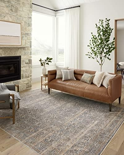 Angela Rose x Loloi Blake Collection BLA-02 Ocean / Mocha, Transitional 7'-10" x 10'-2" Area Rug | Amazon (US)