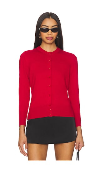 Emelie Cardigan in Red Love | Revolve Clothing (Global)