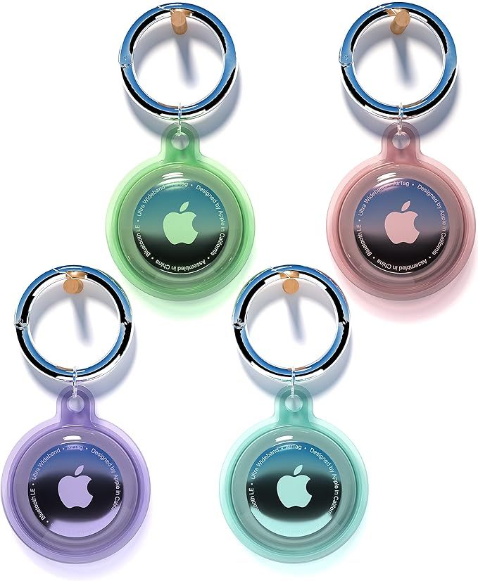 4 Pack Airtag Keychain Waterproof, Air Tag Holder for Apple Airtag GPS Tracker, Soft Full-Body Sh... | Amazon (US)