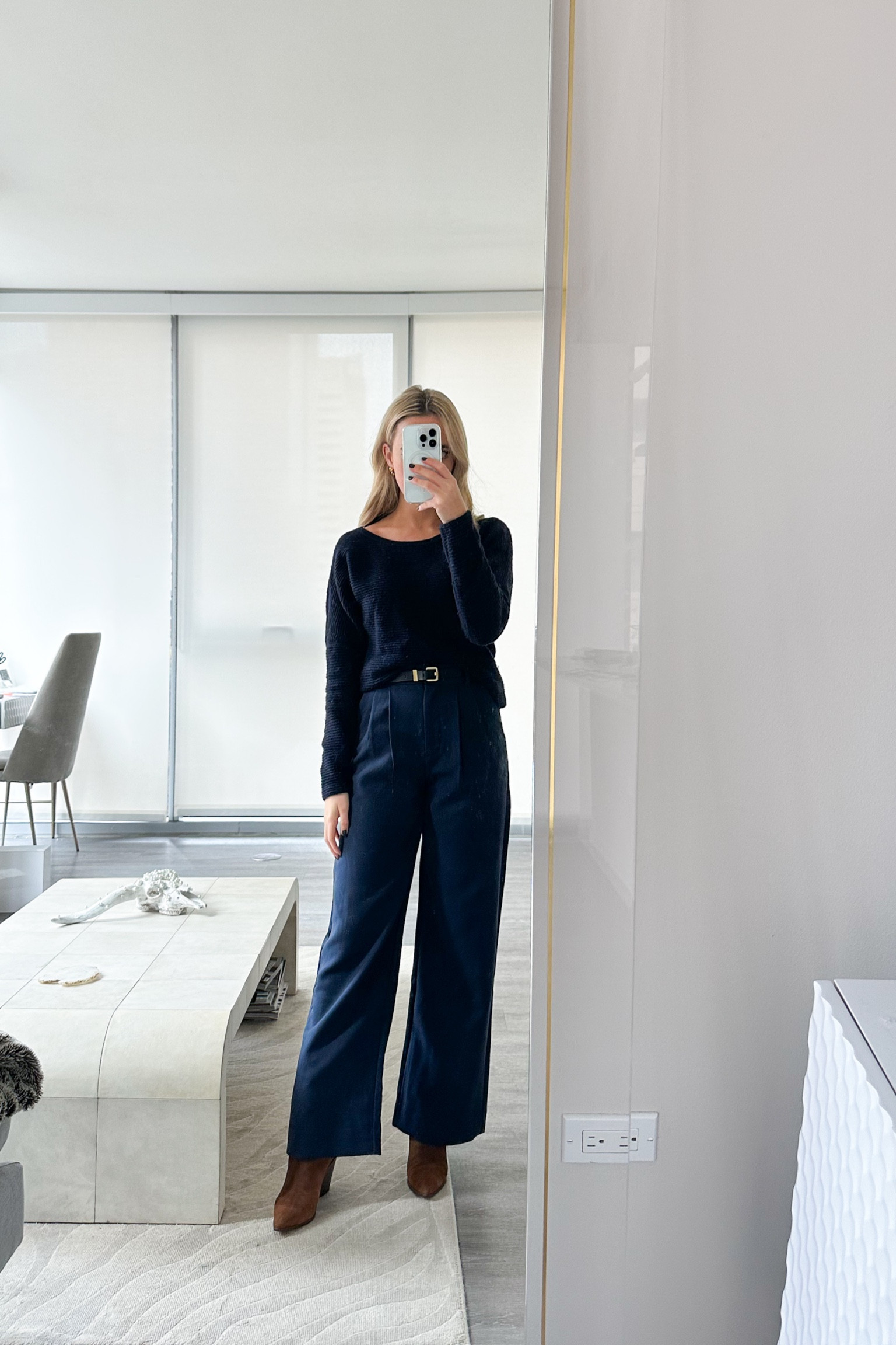 petite pants
petite outfit
Abercrombie sloane pants
workwear 
office outfit
high waisted trouser
fall office outfit
holiday party outfit 
gold hoop earrings  
Teacher outfit 
navy work pants #LTKHoliday

#LTKworkwear #LTKfindsunder100

#LTKWorkwear #LTKParties #LTKSeasonal