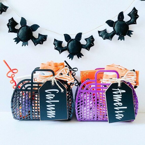 Halloween, Boo or Gift Baskets using NEW Vintage Retro 9" (1980's) JELLY Plastic Purse (Made in t... | Etsy (US)