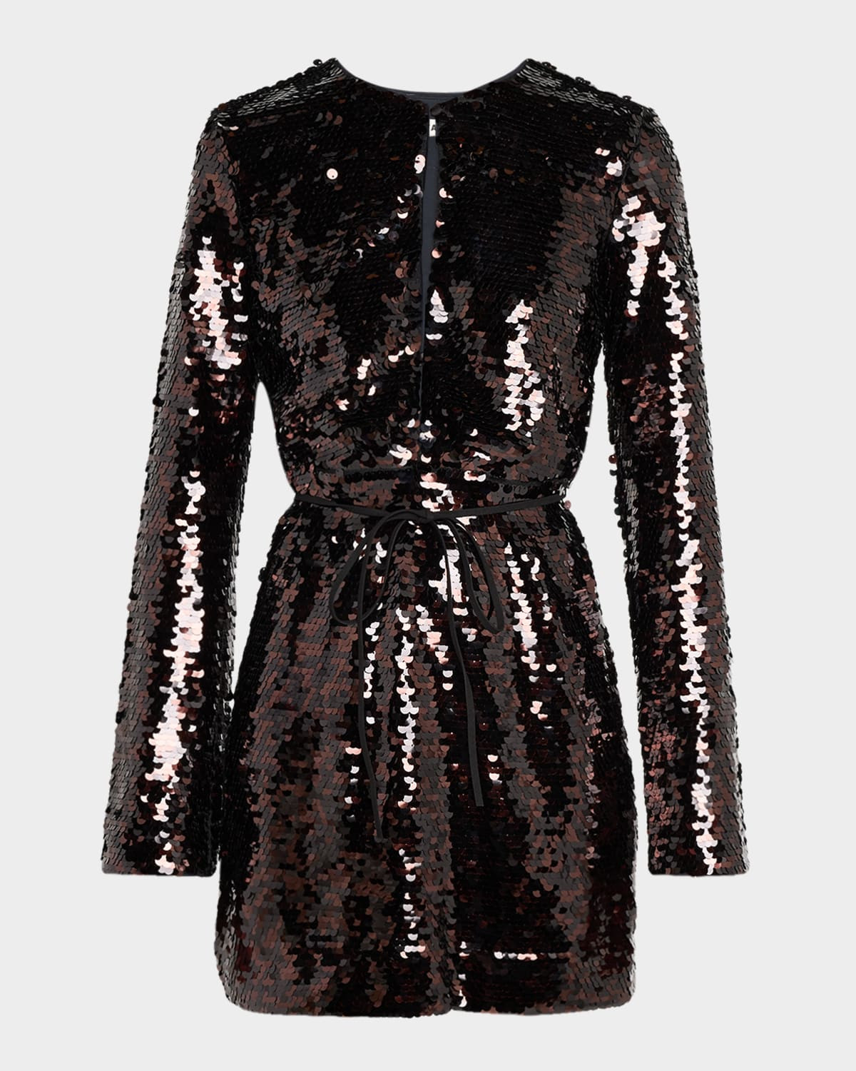 Fifi Sequined Long-Sleeve Mini Dress | Neiman Marcus