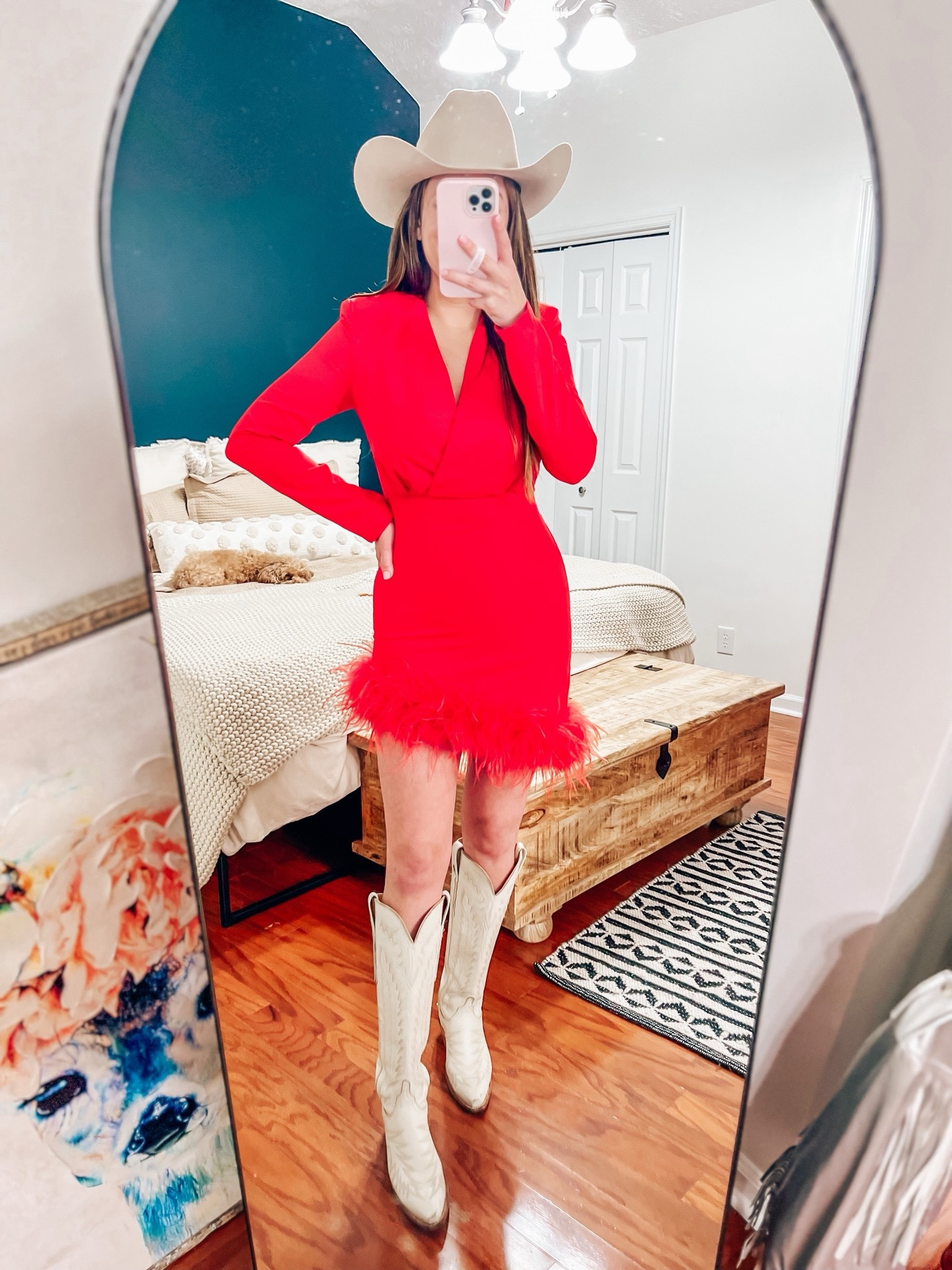 Christmas western outfit idea, holidays, FR, cowgirl, boots, CArol, hat, red dress, holidays, holiday parties, holiday outfits, party outfits, dress, Christmas, winter, family photos

#LTKHoliday #LTKHolidaySale #LTKSeasonal