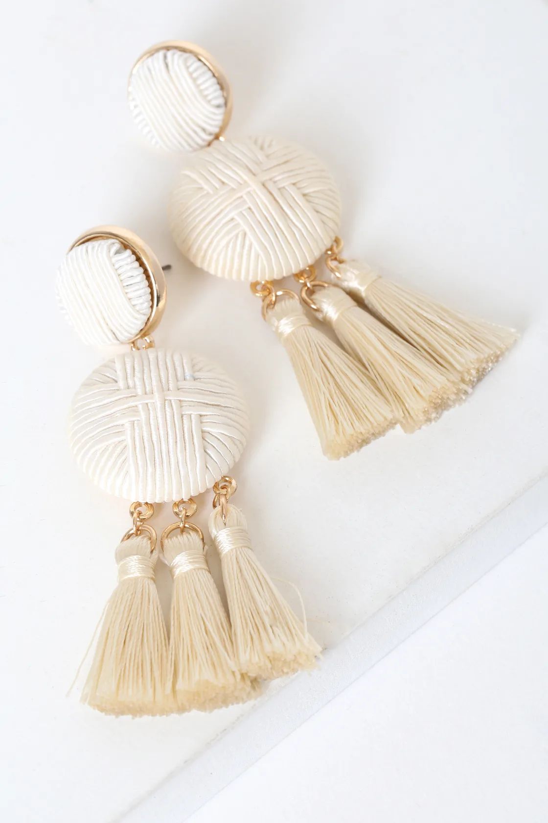 Afton Ivory Tassel Earrings | Lulus (US)