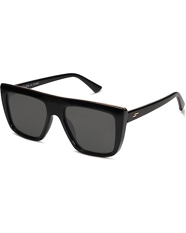 SOJOS Trendy Flat Top Sunglasses for Women Men UV400 Retro Oversized Square Sunnies       Add to ... | Amazon (US)