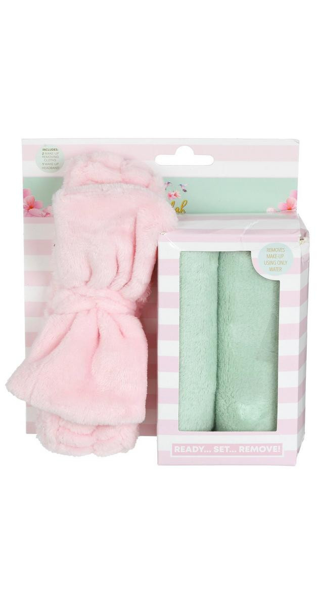 3 Pc Cloth Makeup Remover Set - Pink-Pink-0578188160366   | Burkes Outlet | bealls