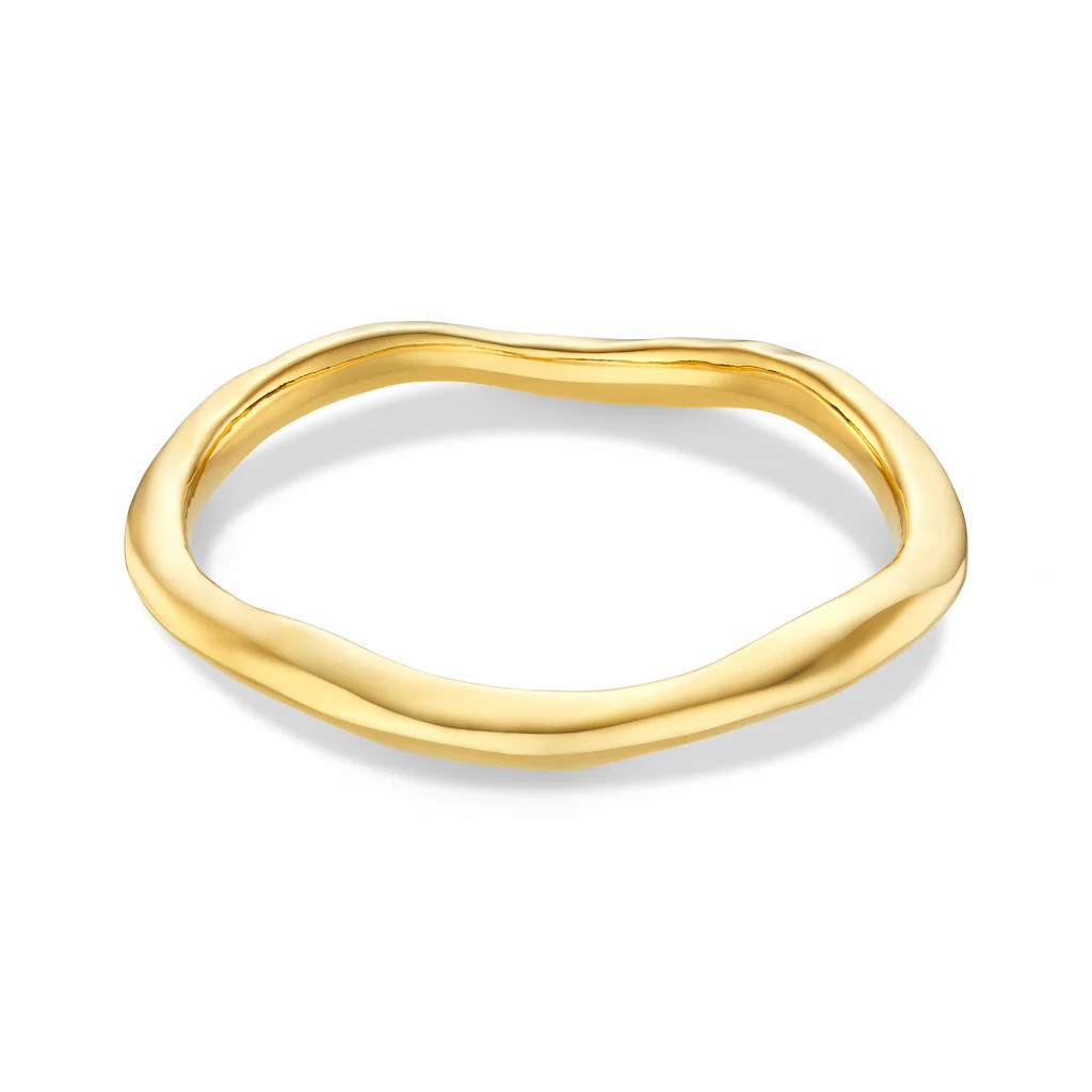 Polished Hammered Bangle | Orelia