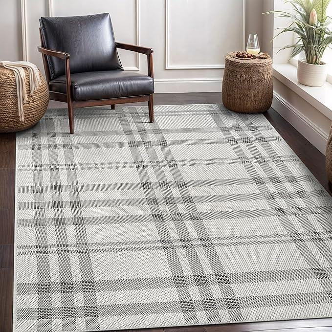 Easy Jute Rug 6x9, Indoor Outdoor Off-White Color Fiber Area Rugs for Entry, Living Room and Farm... | Amazon (US)