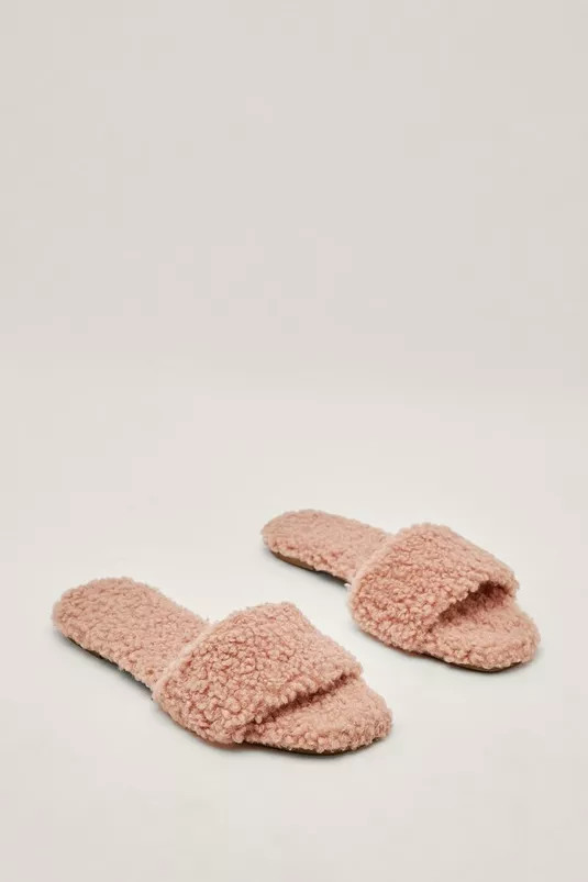 Faux Shearling Slippers | Nasty Gal (US)