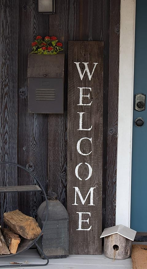 BarnwoodUSA | Farmhouse Rustic Welcome Sign for Front Porch | 5ft Front Door Décor | Vertical Ba... | Amazon (US)
