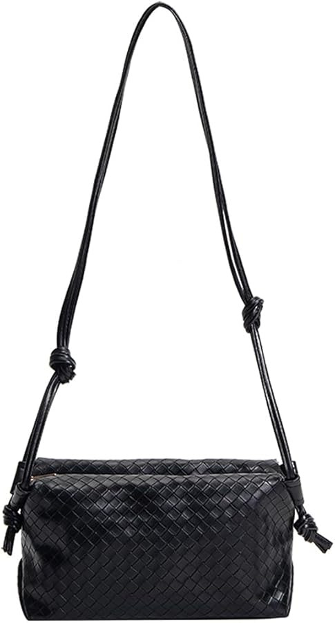 JYG Woven Crossbody Bag for Women Small Soft Shoulder Handbag Trendy PU Leather Purse Wallet | Amazon (US)