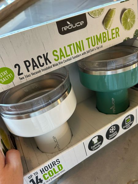 Couldn’t pass these Saltini glasses for summer margaritas, Texas ranch waters or any salted rum cocktails. These Reduce glasses will keep drinks cold for 14 hours, are dishwasher safe and it’s hot 360° drink capability and salting the rim is so easy! Perfect for the backyard, poolside drinks! 
On sale at Sam’s Club, also available from Walmart.

#LTKSeasonal #LTKhome #LTKsalealert