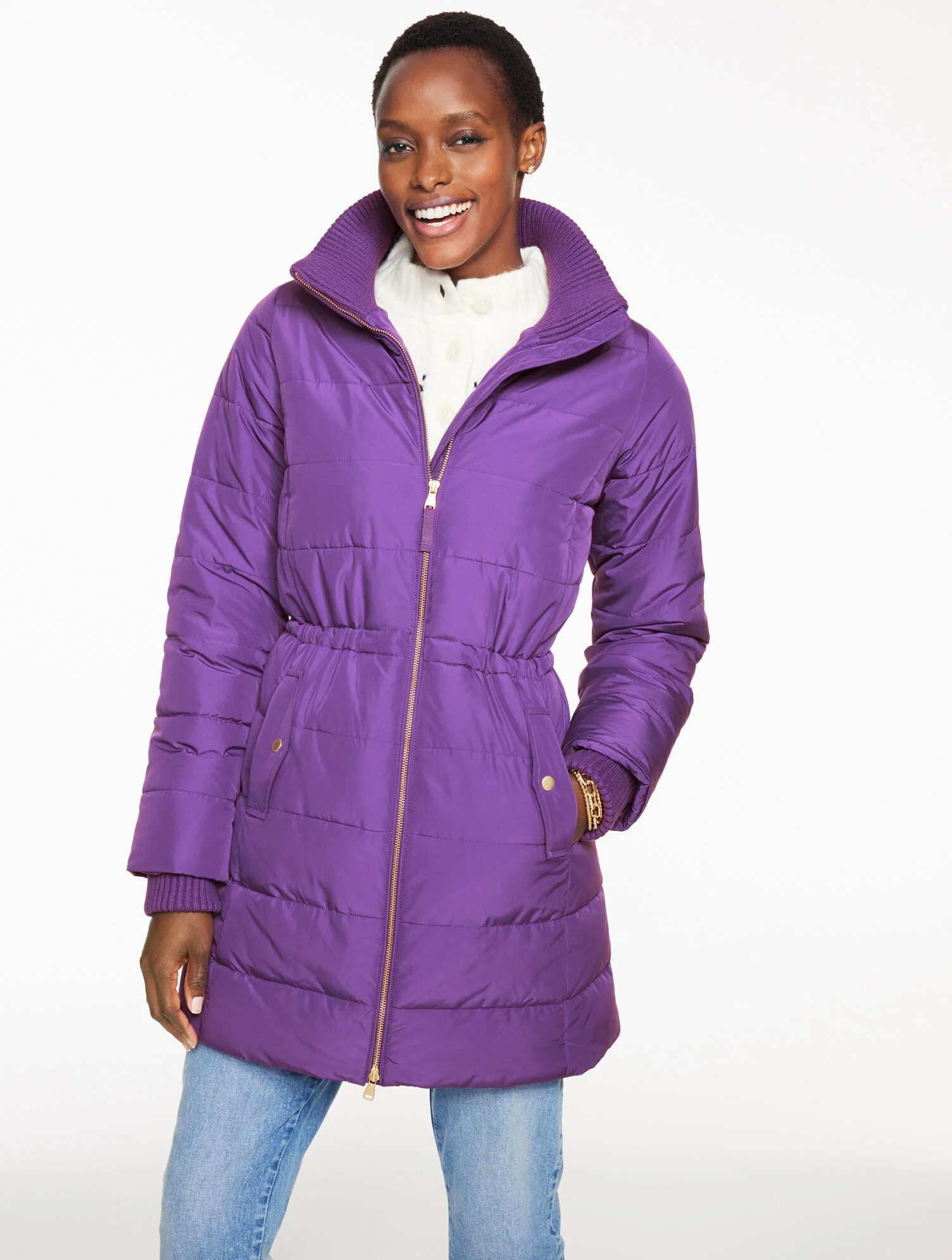 Cable Knit Quilted Jacket | Talbots