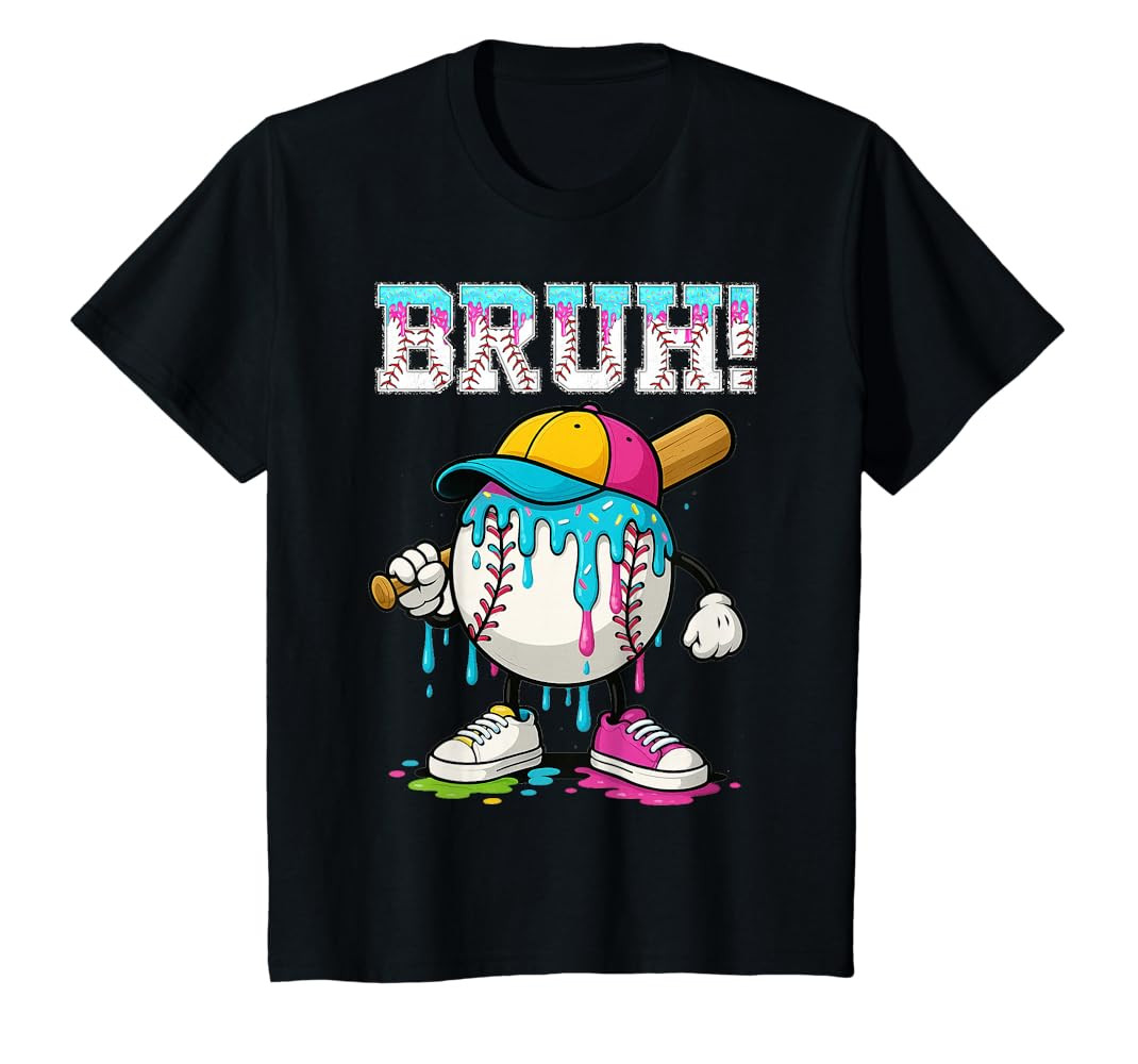 Baseball Drip Boys Bruh Ice Cream Bruh Meme For Son Grandson T-Shirt | Amazon (US)
