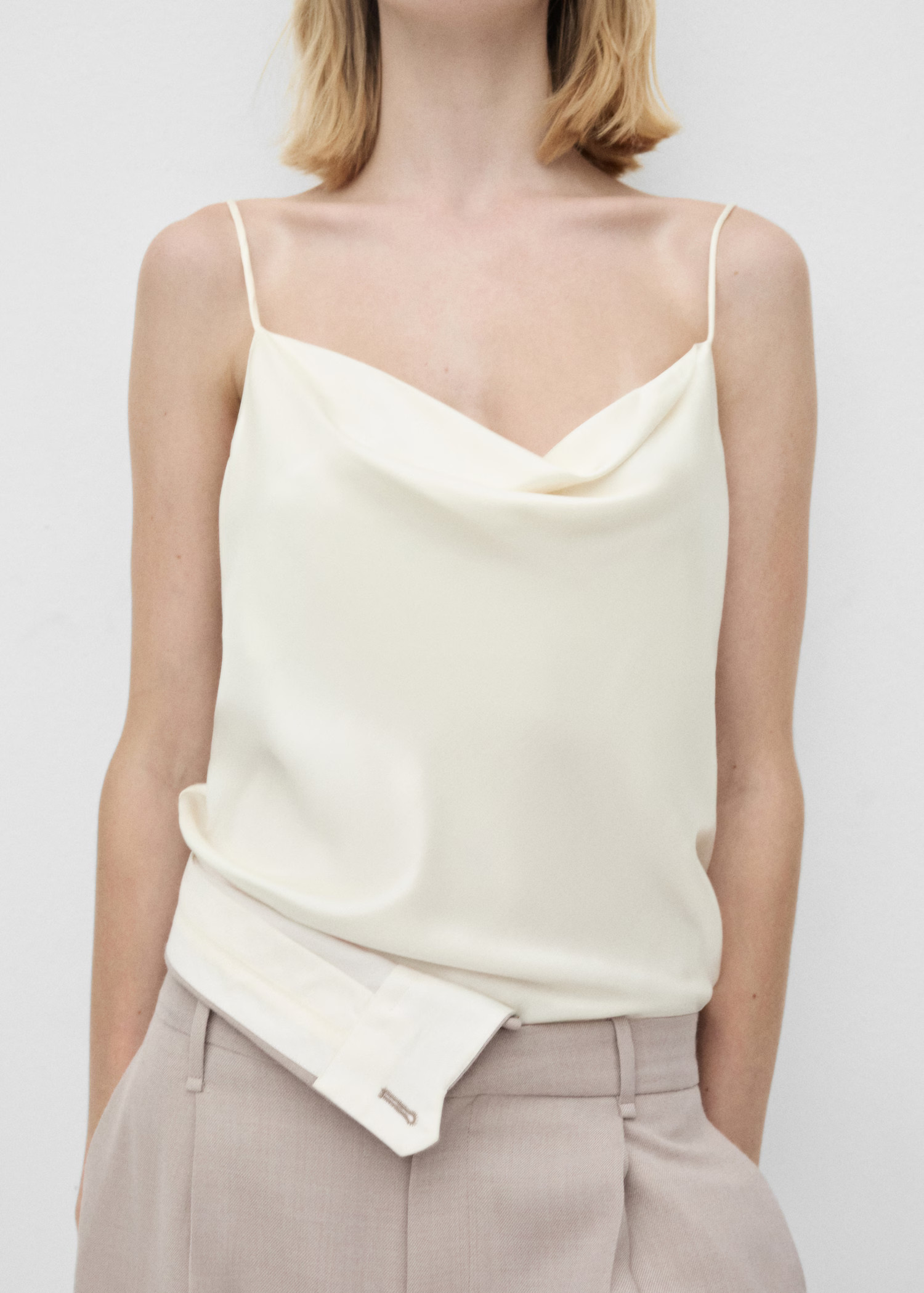 Silk satin top - Women | MANGO USA | MANGO (US)