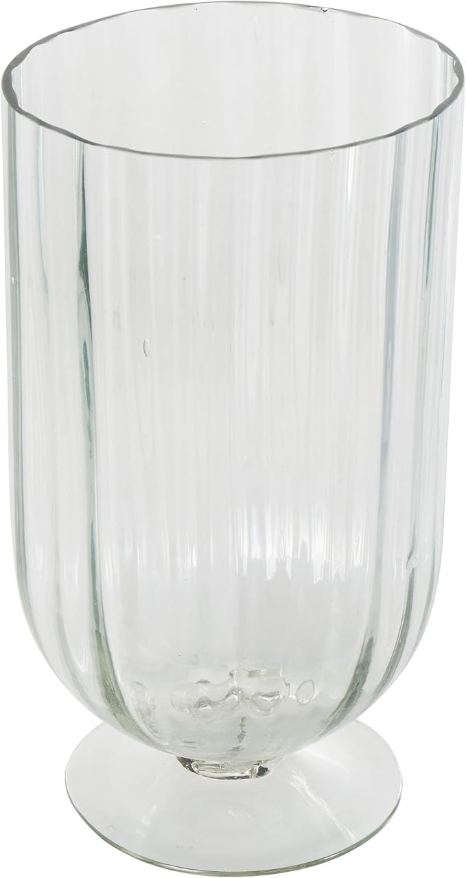 Deco 79 Glass Decorative Candle Holder Ribbed Candle Stand with Elevated Base, Candlestick Holder... | Amazon (US)