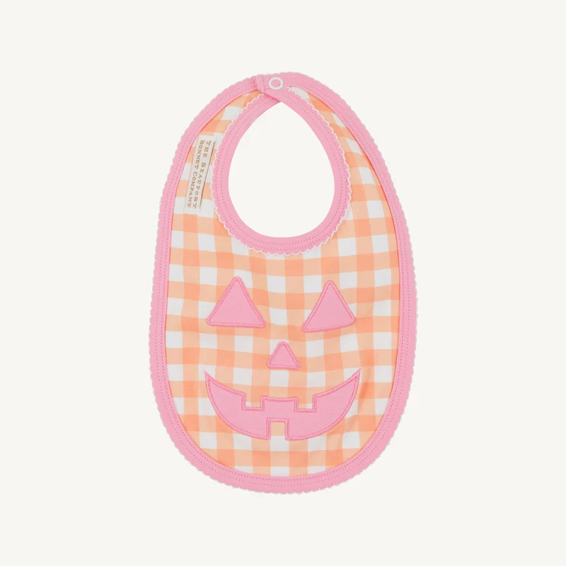 Burp Me Bib - Seashore Sherbet Gingham & Hamptons Hot Pink | The Beaufort Bonnet Company