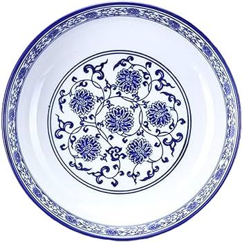 Luxshiny Blue White Porcelain Bowl Chinese Ceramic Bowl Asian Bowl Serving Bowls for Noodle Soup ... | Amazon (US)