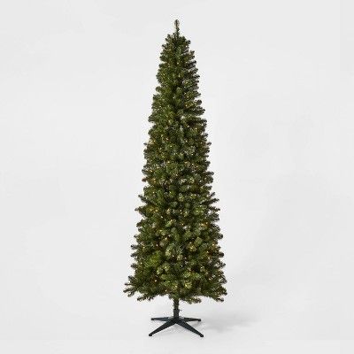 9ft Pre-lit Artificial Christmas Tree Slim Alberta Spruce Clear Lights - Wondershop™ | Target
