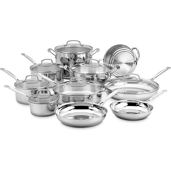 Cuisinart MCP-12N MultiClad Pro Triple Ply 12-Piece Cookware Set, Stainless Steel | Amazon (US)