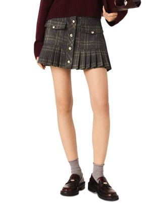 Short Pleated Checked Skirt | Bloomingdale's (US)