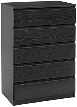 Tvilum Scottsdale 5 Drawer Chest, Black Wood Grain | Amazon (US)