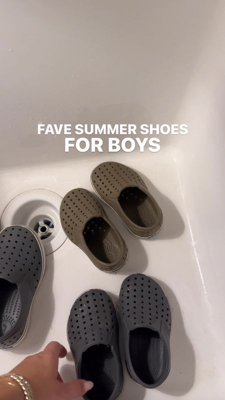 Favorite summer shoes for kids! We love the old navy sandals ($8 right now) and natives! Natives are great because they can get wet & wipe clean! 

#LTKKids #LTKFindsUnder50 #LTKSaleAlert